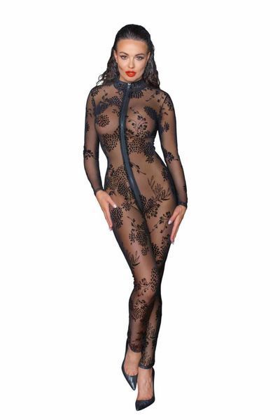 Сітчастий бодістокінг Noir Handmade F237 Long tulle overall, 3XL SX0126 фото