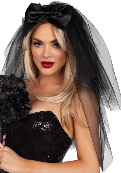 Фата невесты Leg Avenue Tiered bridal veil O/S Black SX2796 фото