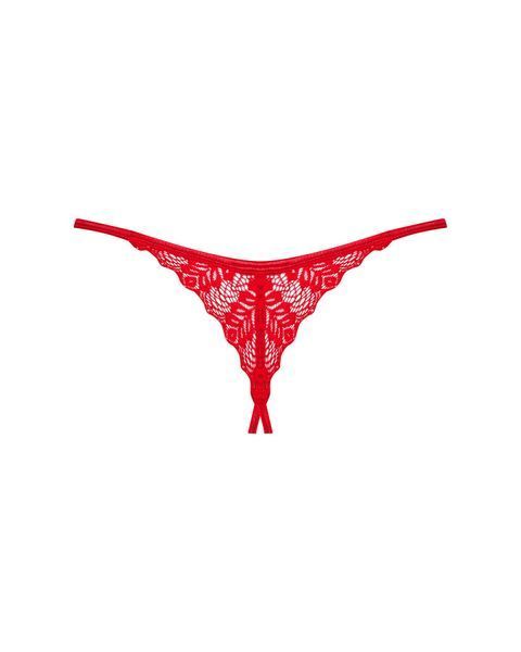 Трусики з доступом Obsessive Ingridia crotchless thong M/L, червоні SO9044 фото