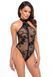 Боди Noir Handmade F314 Ego, XL, black, сетка, халтер, высокие вырезы, молния по всей длине SX0324 фото 1