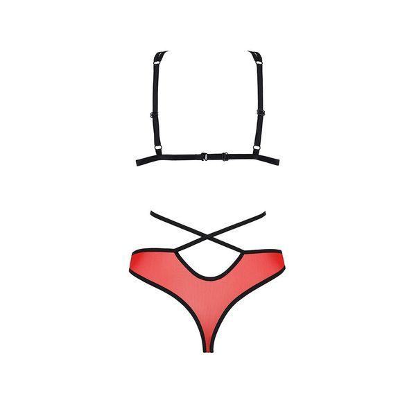Комплект белья Passion PEONIA SET S/M red, бра, трусики SO8467 фото