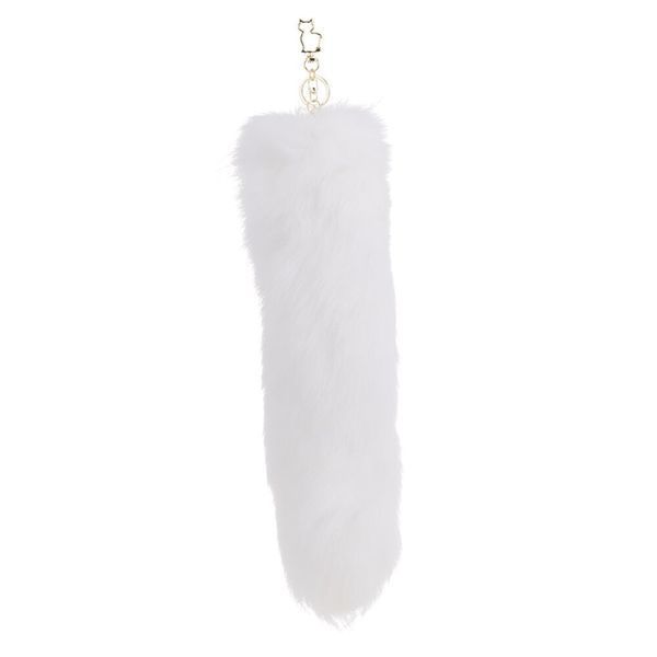 Металлическая анальная пробка Лисий хвост LOCKINK SEVANDA White Fox-Tail Anal Pear-shape Plug SX0865 фото