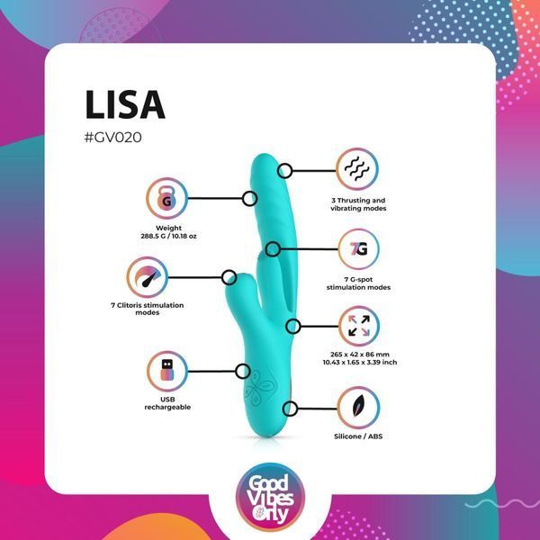 Вибратор-кролик Good Vibes Only - Lisa Thrusting Rabbit Vibrator with G-Spot Stimulator SX3066 фото