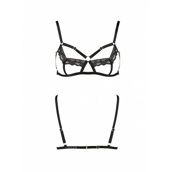 Бюстгальтер-стрепы с кружевом Passion Exclusive SOLON BRA S/M, black PS28002 фото