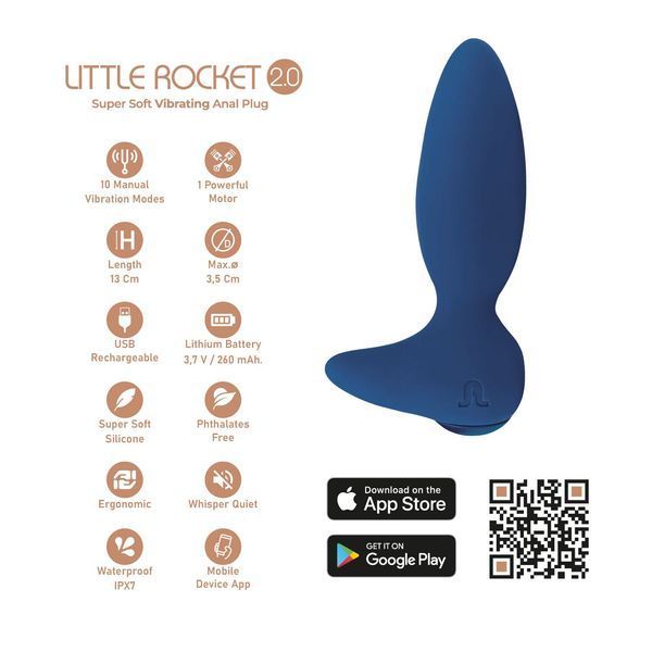 Анальная смарт-вибропробка Adrien Lastic Little Rocket 2.0, 10 режимов, двойной силикон SX1275 фото
