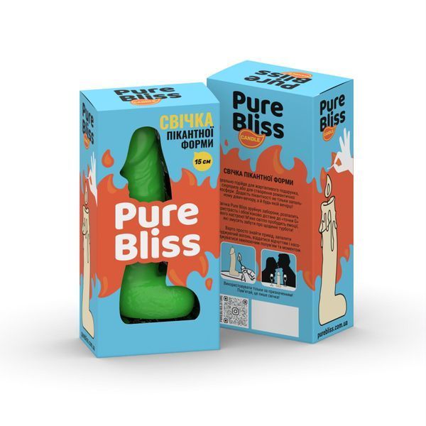 Свеча в виде члена Pure Bliss MINI Green 15 см SX1648 фото