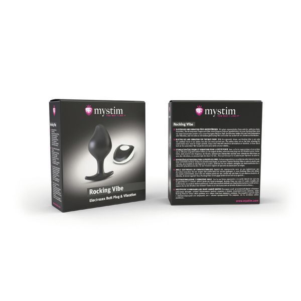 Силиконовая анальная пробка Mystim Rocking Vibe с вибрацией и пультом для электростимулятора, 3,7 см SO2964 фото