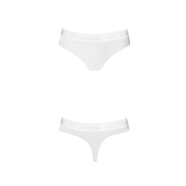 Трусики-бразиліана з бавовни Passion PS005 PANTIES XL, white SO4226 фото