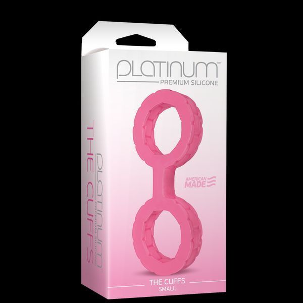 Наручники з силікону Doc Johnson The Cuffs Small - Pink, добре тягнуться, для рук і для ніг SO1966 фото