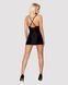 Сатиновый комплект для сна с кружевом Obsessive 828-CHE-1 chemise & thong L/XL, черный, сорочка SO7172 фото 4
