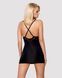 Сатиновый комплект для сна с кружевом Obsessive 828-CHE-1 chemise & thong L/XL, черный, сорочка SO7172 фото 2