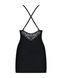 Сатиновый комплект для сна с кружевом Obsessive 828-CHE-1 chemise & thong L/XL, черный, сорочка SO7172 фото 6
