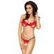 Комплект белья Passion COCTAIL BIKINI L/XL, red, лиф с бантиками, стринги-ниточки EL11201 фото 1