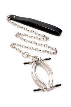Зажим для половых губ Master Series: Pussy Tugger Adjustable Vagina Clamp with Chain SO8797 фото