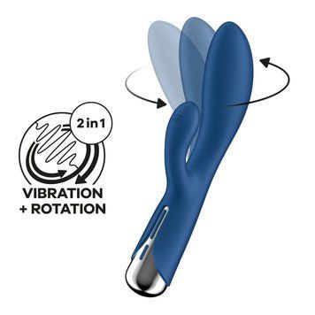Вибратор-кролик с ротацией Satisfyer Spinning Rabbit 1 Blue, 3 мотора SX0562 фото