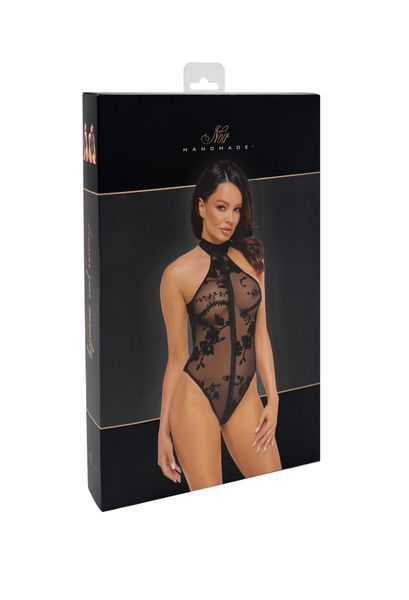 Боди Noir Handmade F314 Ego, XXL, black, сетка, халтер, высокие вырезы,молния по всей длине SX0325 фото