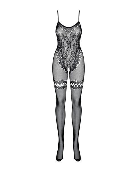 Бодистокинг Obsessive Bodystocking F213 XL/XXL, имитация кружевного боди и резинки для чулок SO7223 фото