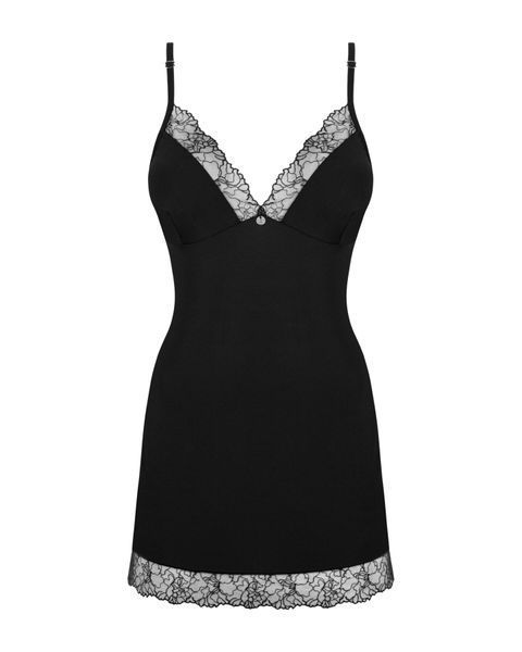 Сорочка та трусики Obsessive Bella Rou chemise & thong XS/S SO7858 фото
