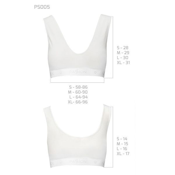 Спортивный топ из эластичного хлопка Passion PS005 TOP L, white SO4227 фото