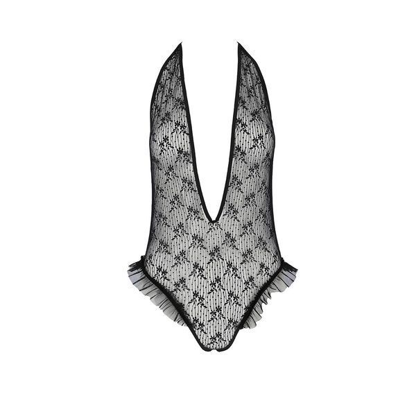 Боді монокіні з глибоким декольте Passion OTAVIA BODY L/XL, black EL15701 фото