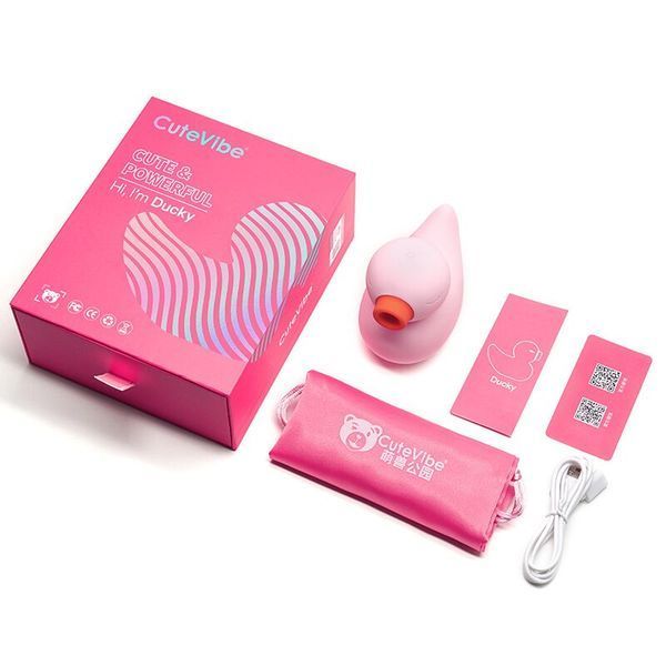 Вакуумный вибратор-уточка CuteVibe Ducky Pink SO6553 фото