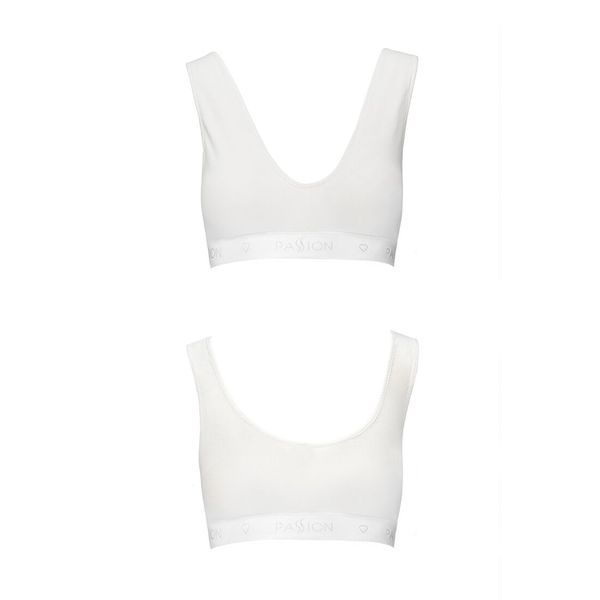 Спортивный топ из эластичного хлопка Passion PS005 TOP L, white SO4227 фото