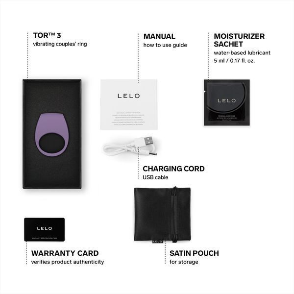 Эрекционное кольцо с вибрацией LELO Tor 3 Violet Dusk, управление со смартфона SX0702 фото