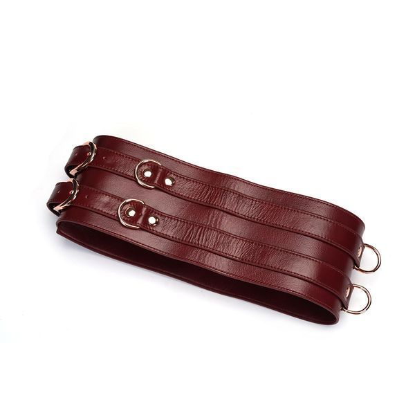 Кожаный пояс для бондажа Liebe Seele Wine Red Waist Cuff, S Size SO9460 фото