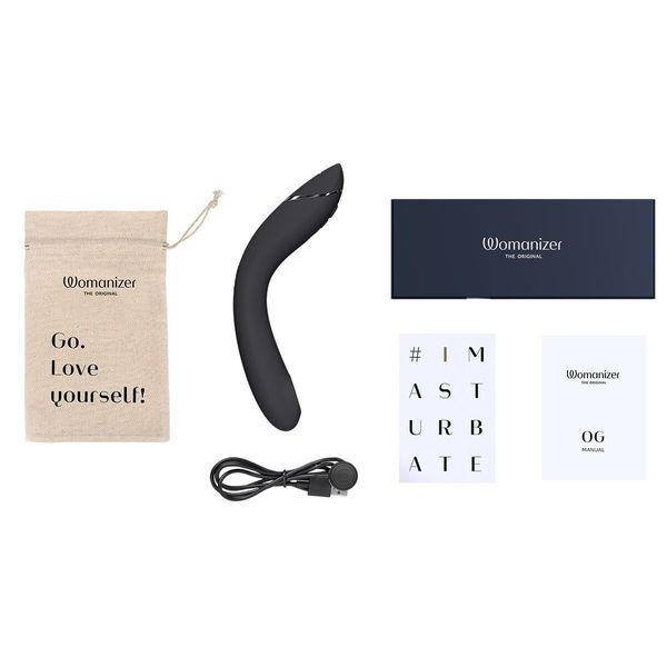 Вакуумный стимулятор для точки G и клитора с вибрацией Womanizer OG Dark Grey, 12 уровней, 3 режима SX0533 фото