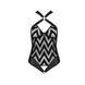 Сетчатый боди с халтером и ритмичным рисунком Passion Hima Body S/M, black SO5347 фото 3