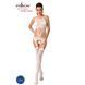 Бодістокінг Passion BS047 white, комбінезон, імітація топа, панчіх і пояса PBS047W фото 2