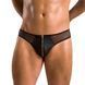 Чоловічі сліпи на блискавці Passion 042 SLIP TIMMY S/M Black, екошкіра, сітка SO7598 фото 1