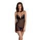 Сорочка Passion DELIENA CHEMISE L/XL black, стринги с заниженной талией SO8418 фото 1