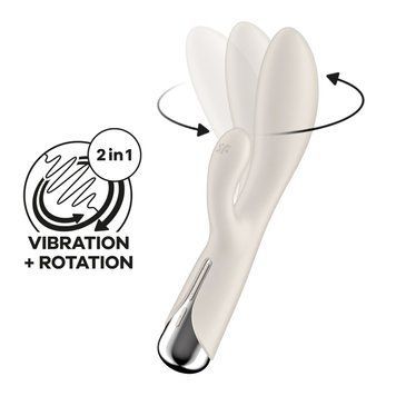 Вибратор-кролик с ротацией Satisfyer Spinning Rabbit 1 Beige, 3 мотора SX0563 фото