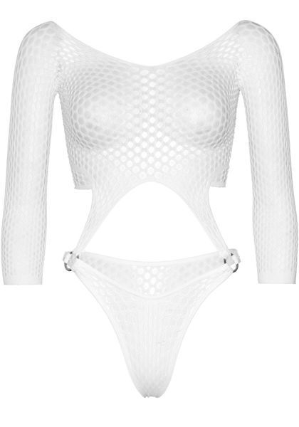 Эротическое боди Leg Avenue Top bodysuit with thong back White SO9150 фото