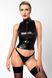 Топ Noir Handmade F324 Glam, M, black, халтер, на молнии, виниловые вставки, воротник-стойка SX0376 фото 1
