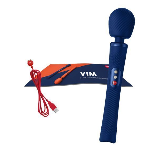 Вибромассажер Fun Factory VIM Vibrating Wand midnight blue, супермощный и легкий, до 6 часов работы SX0920 фото