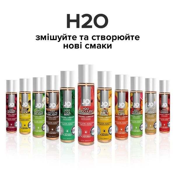 Змазка на водній основі JO H2O &mdash; Watermelon (60 мл) без цукру, рослинний гліцерин SO5226 фото