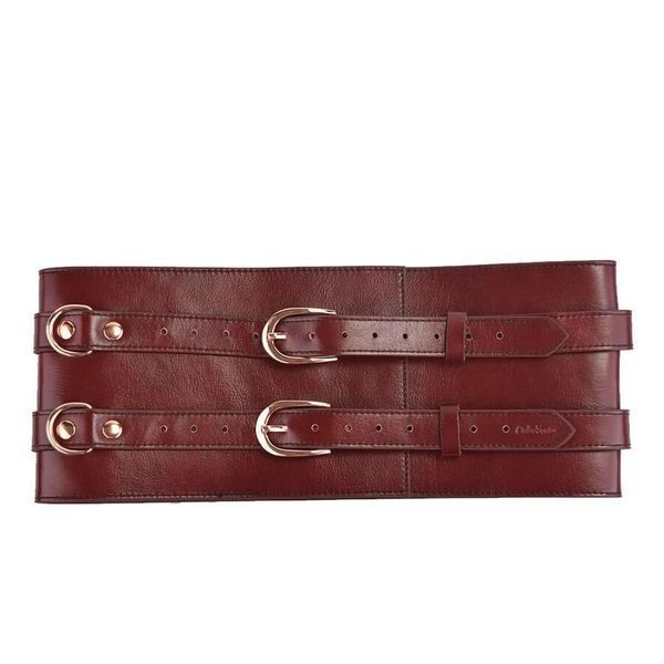 Кожаный пояс для бондажа Liebe Seele Wine Red Waist Cuff, M Size SO9461 фото