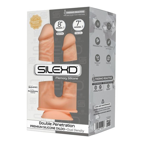 Фаллоимитатор двойной SilexD Double Gusto Flesh (Model 1 size 8" & 7"), двухслойный, силикон + Silexd SO5966 фото