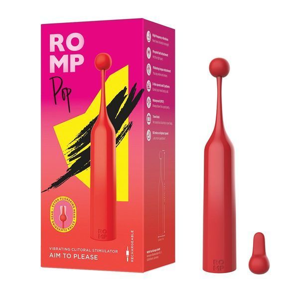 Клиторальный стимулятор Romp Pop, съемная насадка, высокочастотный SX0534 фото