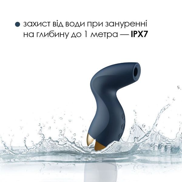 Вакуумный клиторальный стимулятор Svakom Pulse Pure Navy Blue, 5 режимов, 5 интенсивностей в каждом SO6994 фото