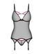 Корсет Obsessive Novenes corset & thong, XS/S, прозрачный, открытая спина, стринги в комплекте SX0613 фото 4