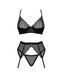 Комплект Obsessive Chemeris 3-pcs set XS/S, стрінги, пояс для панчіх, бюстгальтер SO9767 фото 3