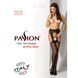Сітчасті панчохи-стокінги Passion S020 One Size, Black, ажурний візерунок, імітація пояса з гартерам PSS020B фото 7