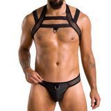 Комплект чоловічої білизни з кріпленнями Passion 043 JACOB L/XL Black, труси, шлейки SO7600 фото