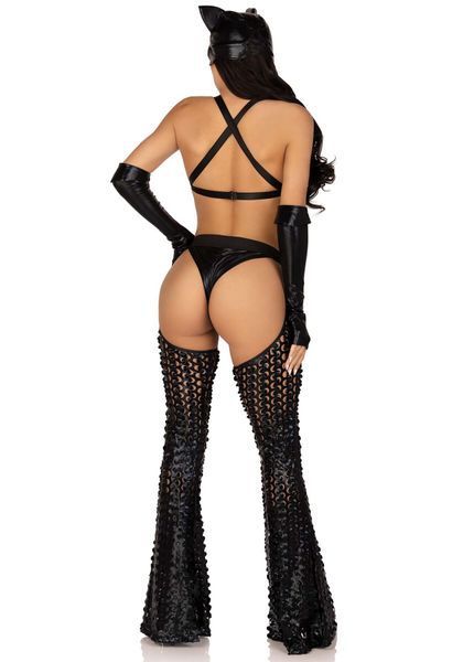 Еротичний костюм кішечки-пані Leg Avenue Mistress Kitty M, рукавички, комбінезон, маска SO9201 фото