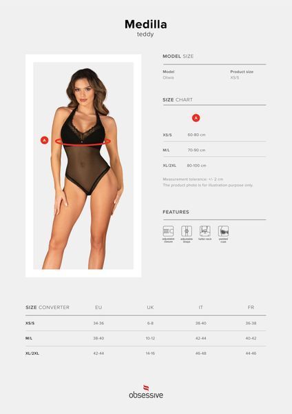 Боди Obsessive Medilla teddy M/L SO9047 фото