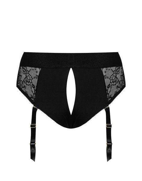 Кружевные трусы для страпона с подвязками для чулок Strap-On-Me DIVA HARNESS - XS SX2280 фото