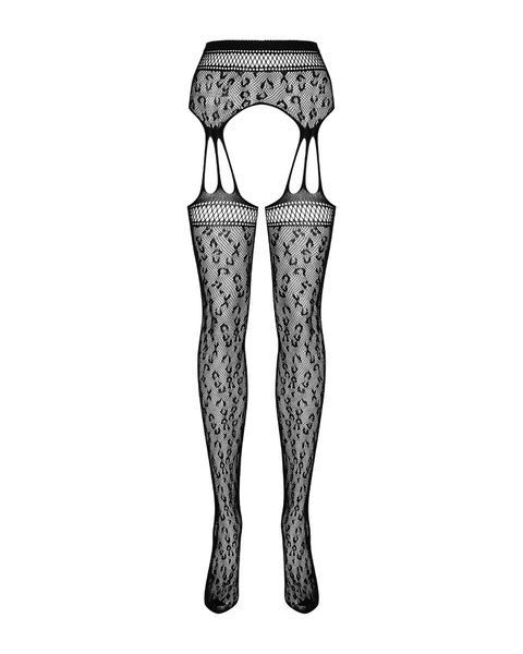 Сітчасті панчохи-стокінги під леопард Obsessive Garter stockings S817 S/M/L, імітація гартерів, з до SO7275 фото